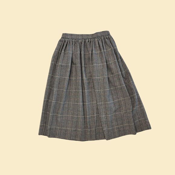 1970s houndstooth skirt, size 10 Dimension V ankle-length poly/wool maxi skirt - Picture 2 of 9